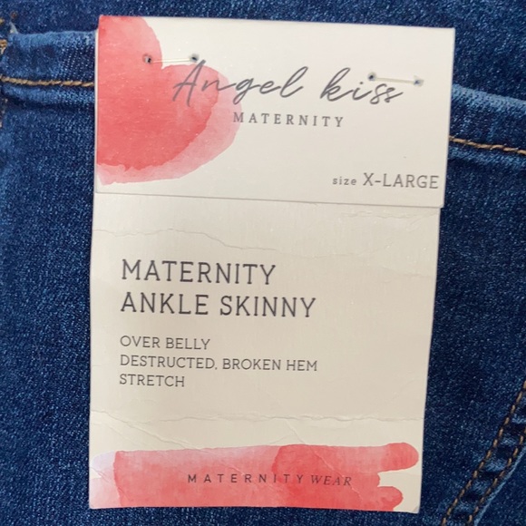 Angel Kiss Pants - Relisted Angel kiss distressed ankle skinny maternity jean raw hem XL maternity